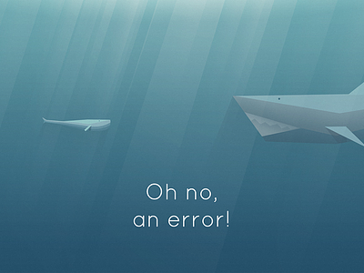 404 404 app error illustration low poly ocean shark water whale