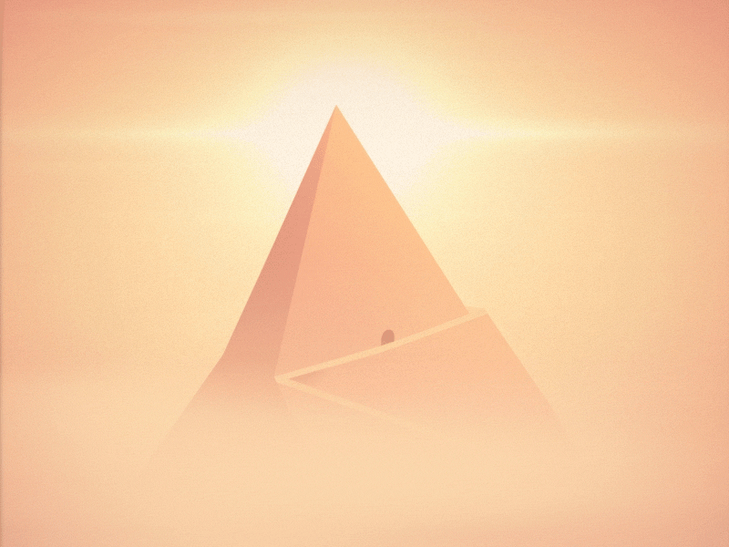 ^ illustration mountain path peak sunflare tunnel