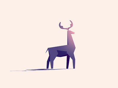 Sunday Friend antlers character deer illustration low poly minimal shadow shape simple stag
