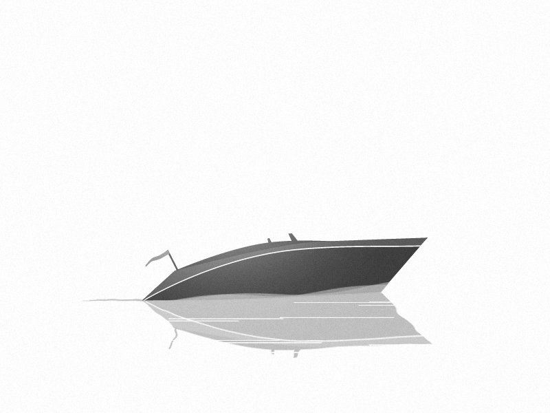 The Channel (Animated) 2d animation boat gif monochrome reflection water