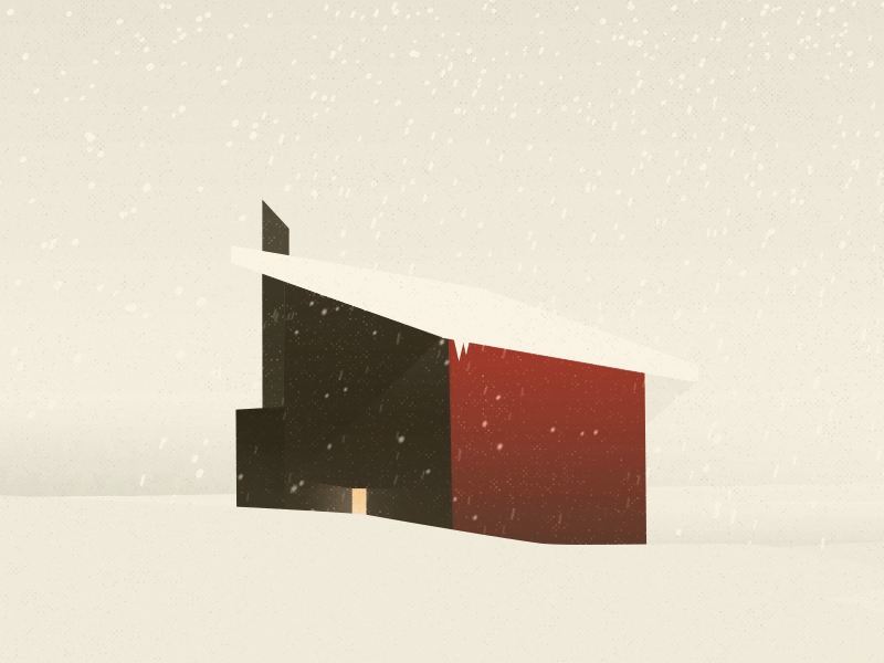 Silence animation barn christmas gif illustration loop snow winter