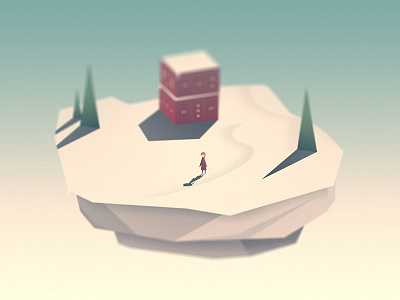 Style Test art concept game minimal shadow snow trees