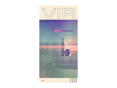VR art graphic design poster retro ticket type virtual reality vr