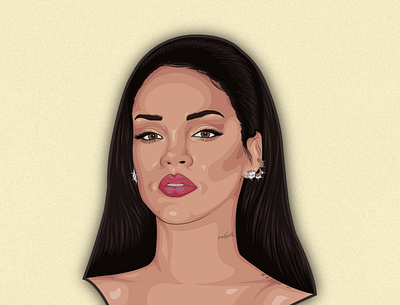 Rihanna artwork digital illustration illustration illustrator music portrait rihanna vector