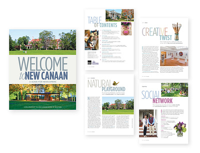 Welcome to New Canaan, Custom Publication design editorial design layout magazine design