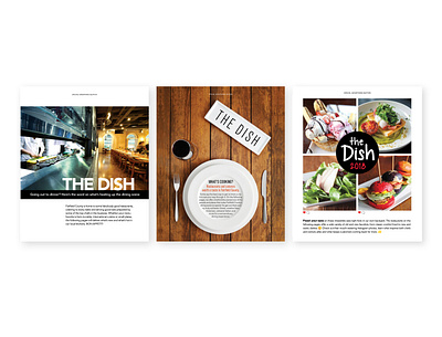 The Dish – Special Advertising Section Openers design editorial design layout magazine design