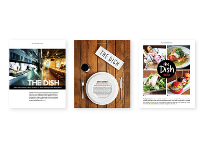The Dish – Special Advertising Section Openers design editorial design layout magazine design promotional design