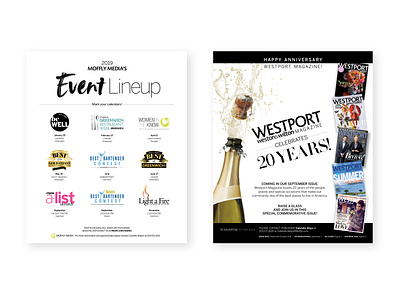 House Ads for Moffly Media branding design editorial design event branding layout logo design magazine design promotional design