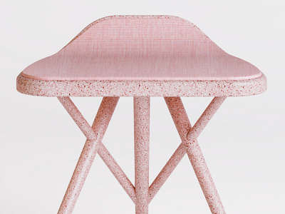 Ecola stool 3d chair design furniture furniture design industrial design pastel colors recycle rendering stool