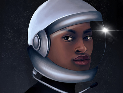 Astronaut book illustration character design characterdesign concept art flat illustration portrait portrait art portrait illustration realism