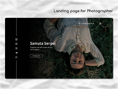 Landing page for photographer landingpage photographer uidesign uxdesign webdesign