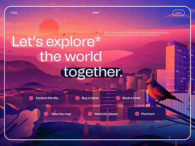 Birdy. An online service for travelers concept.