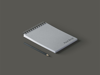 Note Pad for Paul Bros design graphic design mock up paper