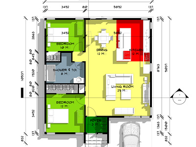 The Country Home 3d design floor plan lumion revit