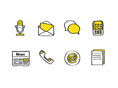 Handdrawn Icons hand drawn icons sketchy yellow