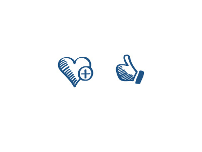 Favorite & Like icons blue hand drawn icon sketch