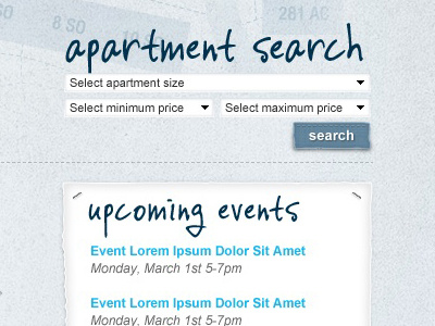 Apt Search & Events blue texture