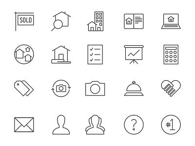 Custom Real Estate Line Icons icons
