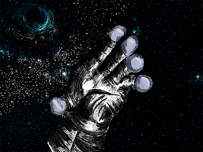 Weltall artwork astronaut drawing graphic hands illustration space