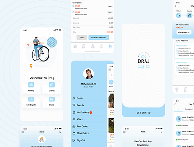 UI Design - Draj App adobe application bicycle branding business designer graphic design mobile ui uidesign ux design xd