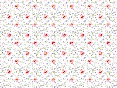 Watercolor pattern: Small flowers