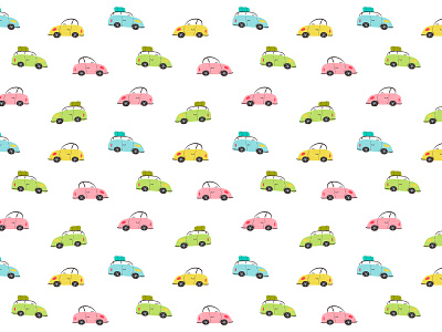 Colorful cars on white