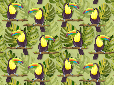 Toucans pattern childrens illustration illustration kids art pattern pattern design pattern designer procreate procreate art procreateapp surface pattern