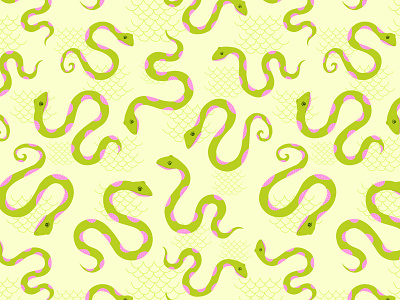 Little Snakes Pattern childrens illustration illustration kids pattern pattern design pattern designer procreate snake snake illustration surface pattern