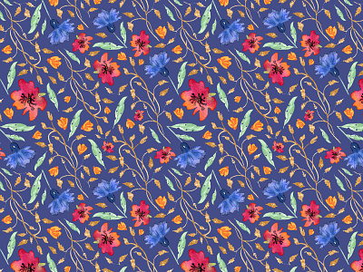 Cornflowers on navy