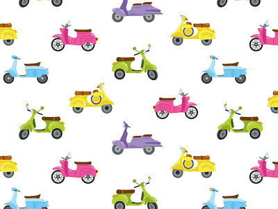 Candy Scooters cute illustration pattern pattern design pattern designer scooter surface pattern vector vector design vector illustration vector pattern