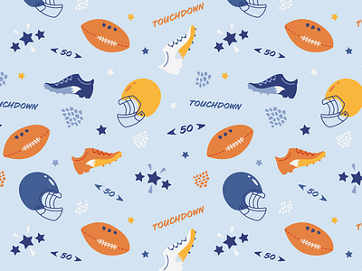 American Football children football illustration kids nursery pattern pattern design pattern designer sports surface pattern surface pattern design vector pattern