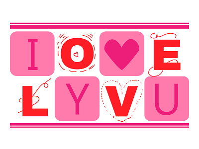 Digital Valentine's Day card design graphic design illustration typography vector