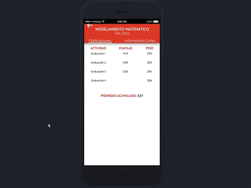 Horario Clases app design ui ux