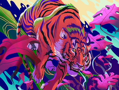 Bengal Tiger design digital art digital art illustration digital illustration editorial illustration illustration magazine illustration newspaper illustration storybook storytelling web
