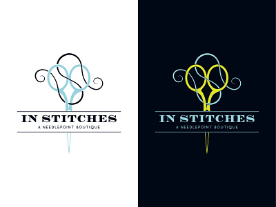 In Stitches Logo branding identity illustration logo logodesign merchandise needlepoint