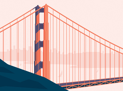 San Francisco Landmark Illustrations adobe illustrator architechture california digital illustration digitalart golden gate bridge illustration landmarks painted ladies