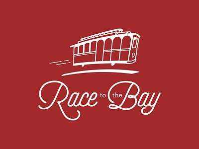 Race to the Bay Logo bay area branding cartoon event logo events graphicdesign illustration logo san francisco trolley vector