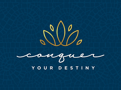 Conquer Your Destiny Logo branding crown custom customscript events illustration logo mosaic