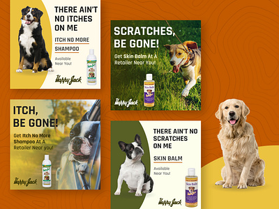 Happy Jack Responsive Display Ads advertising animal animal health animal products branding campaign design digital design display ads dog dog products dog shampoo google ads happy jack lead gen pet ppc marketing social ad ui ux