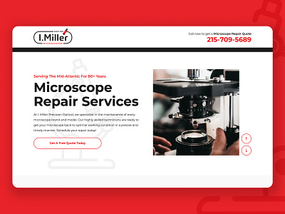 Microscope Repair Landing Page advertising branding campaign digital design landing page lead gen microscope microscope repair ppc marketing ui unbounce pages ux