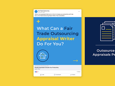 Fair Trade Outsourcing Social Ad Carousel animation appraisal writer campaign carousel ad digital design facebook fair trade outsourcing illustration linkedin ad motion graphics ppc marketing social ad social advertising social media ui ux