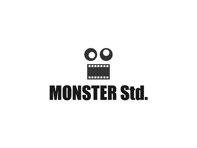 Monster std. black film flat logo minimalist monster simple studio