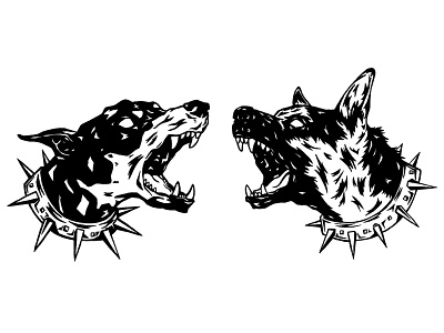 Illustration - Spiked Dogs design illustration ink procreate