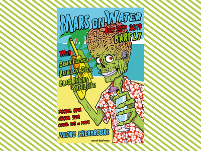 Flyer design - Mars on Water band design flyer flyer design gig poster illustration ink procreate