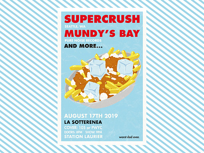 Flyer design - Supercrush/Mundy's Bay band design flyer flyer design gig poster illustration ink procreate