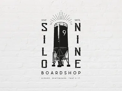 Silo Nine Boardshop Logo boardshop branding design graphic design logo modern logo skateboard vector