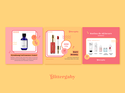 Glittergaby branding design illustration kbeauty logo makeup minimal skincare typography vector