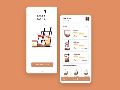 Cafe UI Design cafe clean coffee coffeeshop concept dailylogochallenge dailylogochallengeday1 dailyuidesign design graphic design illustration typography uidesign uiux