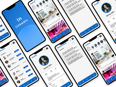 LinkedIn App Redesign app app design application branding concept design designs linkedin typography ui ux