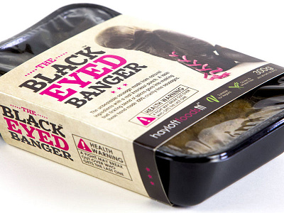 Black Eyed Banger vegan sausages branding design food lighting logo packaging photography